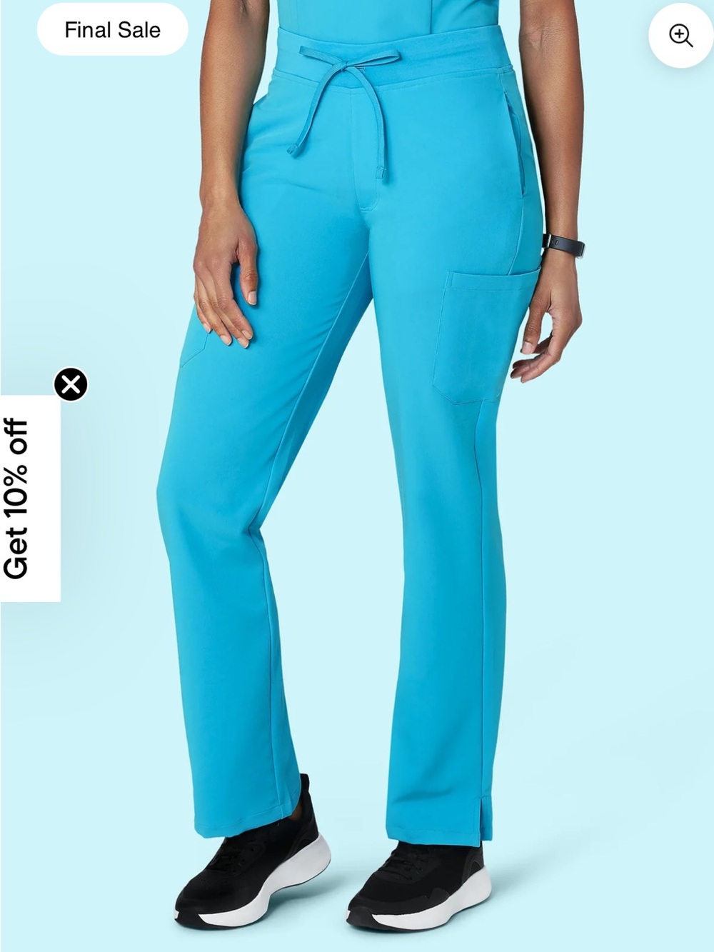 Mandala Pacific Blue Women's Straight-Leg Scrub Pants with Drawstring. 2 pairs!